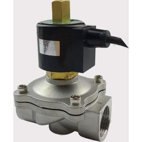 2" NPT DN50 DC24V Stainless Steel 304 Electric Solenoid Valve Normally Open Waterproof IP67