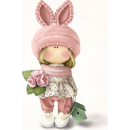 Flowers Bird Cage Bunny Hat Girl Metal Cutting Dies Human Doll Stencil for DIY Craft Scrapbooking Cards Decorative