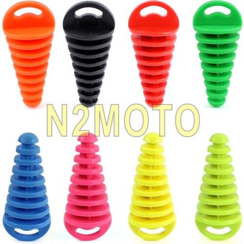 Motorcycle Exhaust Muffler Wash Plug Tapered 15mm-38mm Quad ATV Pipe Silencer Wash Plug Black Blue Red Orange
