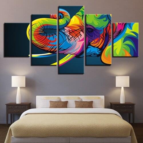 Wall Art Canvas Animal Painting Abstract Elephant Head Artwork Pictures Poster Prints For Home Hotel Decoration Painting
