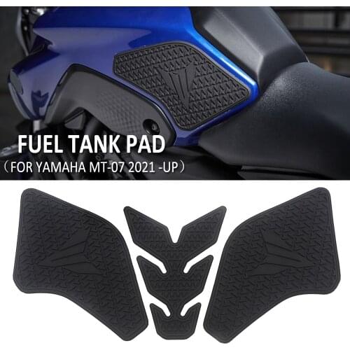 For Yamaha MT 07 MT07 MT-07 2021 Motorcycle Non-slip Side Fuel Tank Pad Protector Stickers Decal Gas Knee Grip Traction Pads