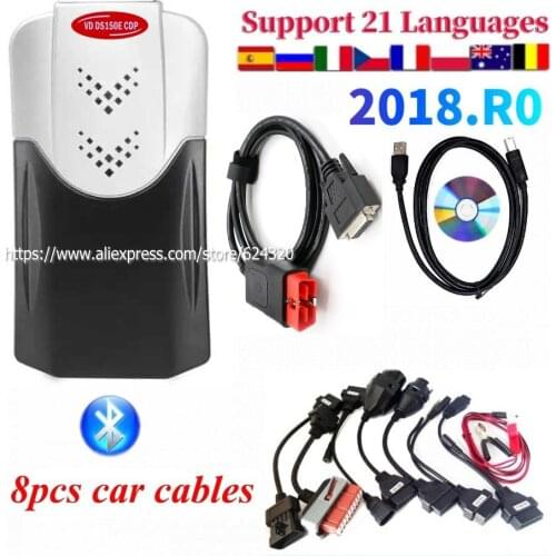 2021 NEW VCI 2018.R0 VD DS150E CDP Professional Scanner vd tcs cdp pro plus bluetooth for delphis obd2 diagnostic tool with usb