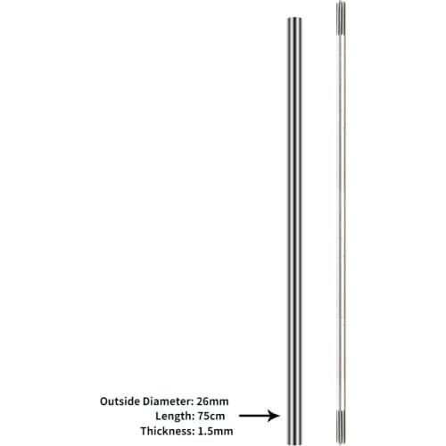 New 9Teeth/Square 8mm Thickness Drive Shaft For 26mm Aluminum Tube Grass Trimmer Brush Cutter 760mm Long Chain Saw Hedge Trimmer