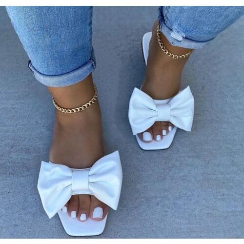 New Female Slippers Women Sandals Platform Sandals Beach Shoes Women Bow 2021 Summer Fashion Indoor Slipper Outdoor Flip-flops