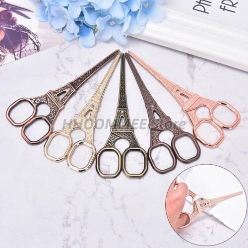 HOT 1Pc Stainless Steel European Vintage Eiffel Tower Scissors Sewing Shears DIY Tools for Sewing and Needlework