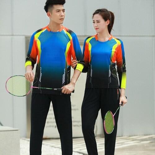 Autumn winter Men/women Long-sleeved badminton wear T-shirt,sports shirts quick-dry table tennis jerseys clothes,tennis shirts