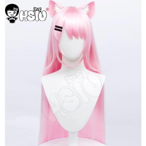 Nekonogi Bell cosplay wig ViViD Cosplay 「HSIU 」 Light pink long hair Fiber synthetic wig Free gift wig cap