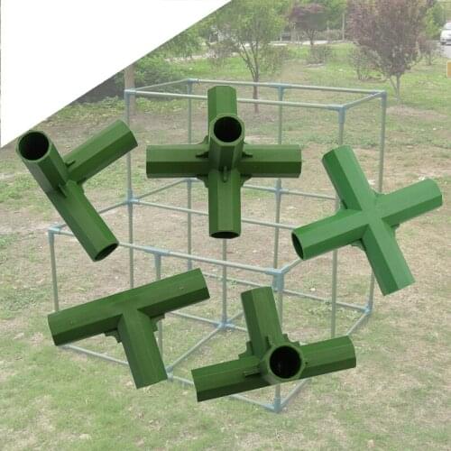 20PCS 16MM Plastic Filled Steel Tube Parts Gardening Greenhouse Joints Garden Plastic Tee Connectors Bracket DIY Fittings