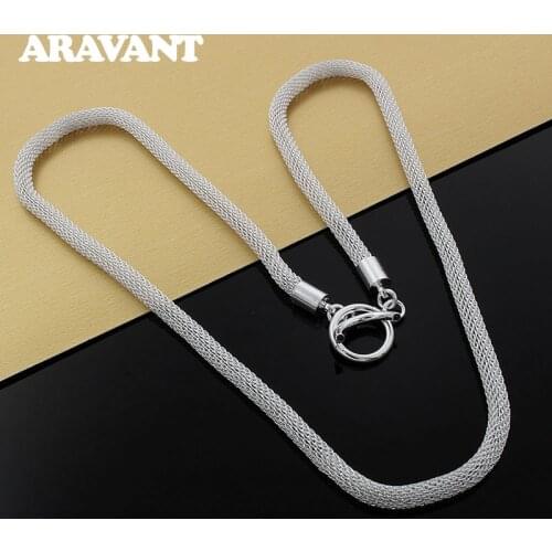 925 Silver Simple Chains Necklace For Men Women Fashion Jewelry Accessories