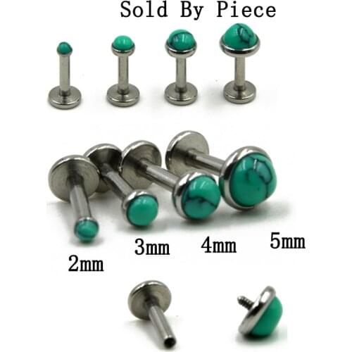 Stainless Steel Opal Monroe Labret Lip Bar Ring Earring Internally Threaded 16g Cartilage Piercing Body Jewelry