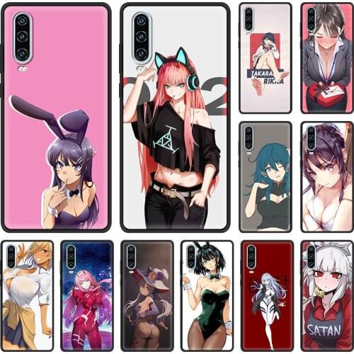 Anime Hentai Sexy Bunny Girl Phone Case For Huawei P30 Pro P40 Lite E P Smart Z Y7 Y6 2019 Silicone Back Cover Mobile Bag Fundas
