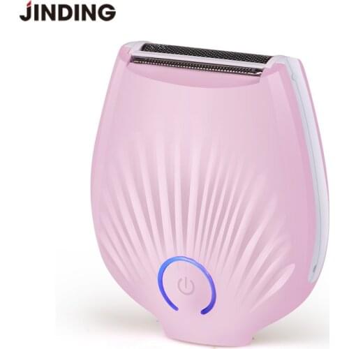 JINDING Women Hair Removal Portable Bikini Trimmer Shaving Machine Lady Shaver USB Rechargeable Electric Razor Body Hair Remover