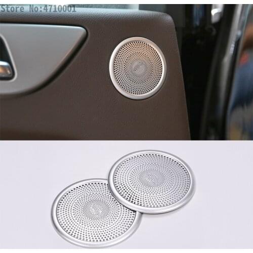 2pcs Aluminum Alloy Car Door Stereo Speaker Decoration Cover Trim For Mercedes Benz ML GL GLE W164 X164 2013-2016 Accessories