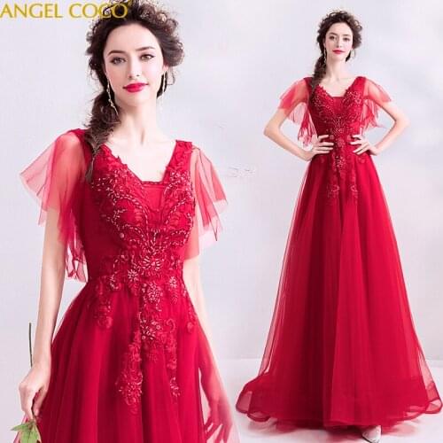 V Neck Evening Dress Robe De Soiree 2020 Evening Gowns Abito Da Sera Abendkleider Abiti Da Cerimonia Sukienka Wieczorowa Kleider