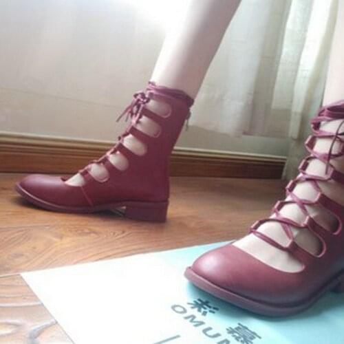 Salu 2020 Genuine Leather Summer Boots New round Toe High Neck Platform Footwear Cutout square heel Girl Shoes woman size 33-43