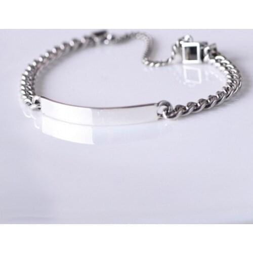 BOCAI 2021 New Pure Solid S925 Silver Jewelry Woman Bracelet Simple Fashion Tank Chain