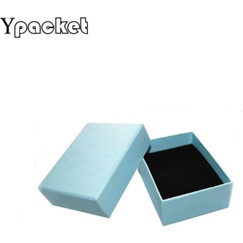 50pcs/lot Blue Jewery Organizer Box Pendant Necklace Box Ring Earring Watch Small Gift Box 8.5*6.5*3.3cm