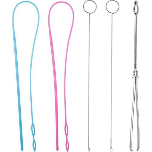 6pcs Sewing Loop Kit Include Loop Turner Hook Flexible Drawstring Threader Metal Tweezers Long Loop Turner Tool With Latch