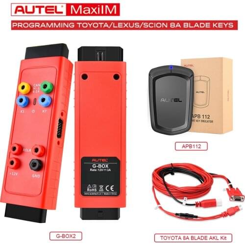 Autel MaxiIM IM508/IM608 Key Programming Programmer Accessories G-BOX2, APB112 Smart Key Simulator and TOYOTA 8A BLADE AKL Kit