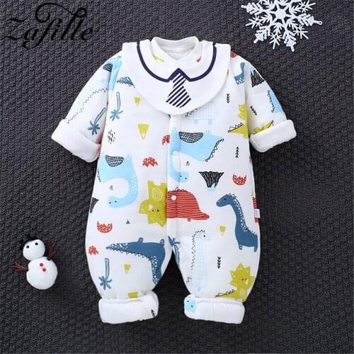 ZAFILLE 2020 Jumpsuit For Baby Newborn Baby clothes 100% Cotton Warm Winter Baby Overalls Animal Cartoon Baby Girl Rompers