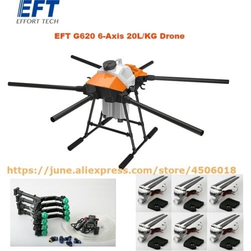 EFT GX Serial G620 Six-axis 20L 20KG Agricultural Spray Drone with Hobbywing X9 Power System