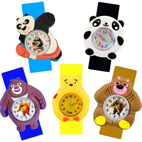 Creative Bear Panda Dial Children Watch Silicone Strap Slap Kids Sports Watches Boys Girls Kid Quartz Watch Clock Christmas Gift
