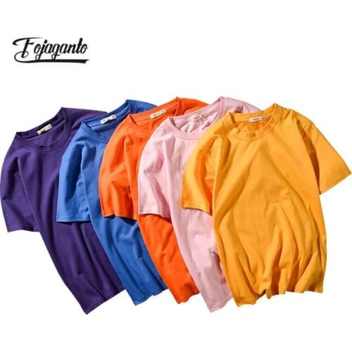 FOJAGANTO Mens Combed Cotton T-Shirt Casual Round Neck All-Match Pullover Top Basic Solid Color Short-Sleeved T-Shirt Man