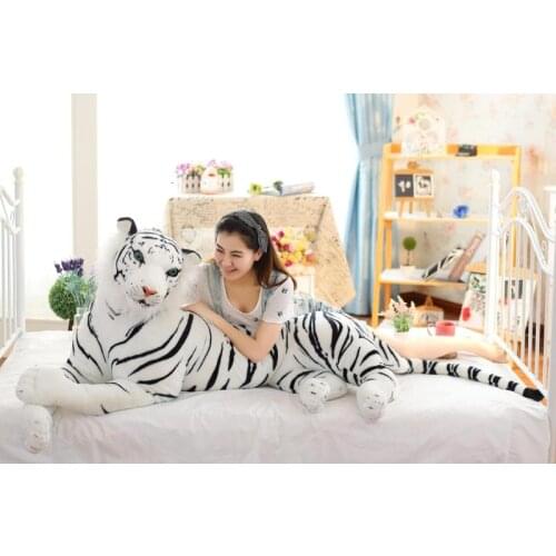 Simulation animal huge 170cm prone white tiger plush toy hugging pillow,home Decoration surprise birthday gift h0445