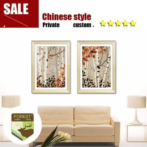 Classic white poplar forest canvas oil paintings tree wall decor home art diy craft autumn falling leaves decor painting art