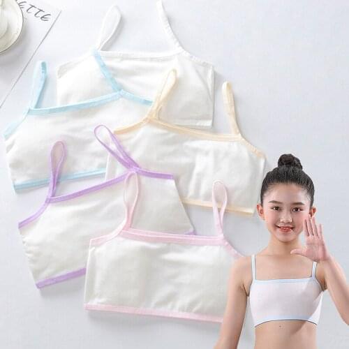 Summer Girls Bra Child Underwear Teens Training Bralette Kids Camisole Vest Young Girls Lingerie Children Clothing 6-12Years