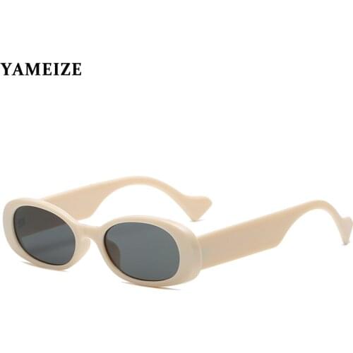 YAMEIZE Retro Small Oval Sunglasses Men Women Fashion Vintage Round Sun Glasses Trend Female Eyewear Shades Gafas De Sol UV400
