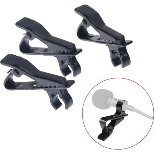 3 X Microphone Metal Lapel Tie Clip For Lapel Lavalier Mic Microphone Universal Replacement(Black)