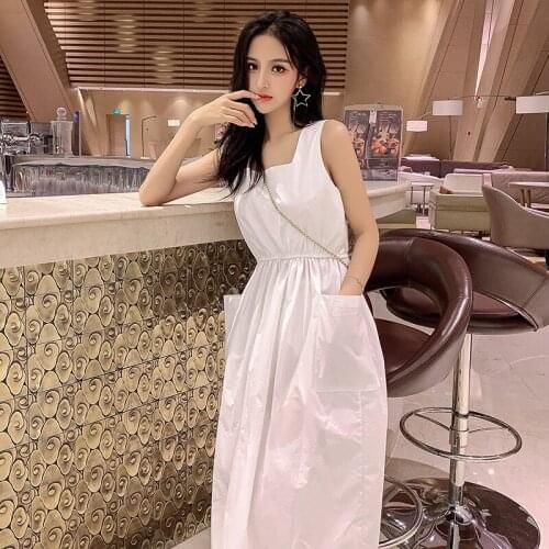 Fashion Korean style Women square collar black white sweet cotton dress, long maxi party dress plus size Bohemian dress 5XL 6XL