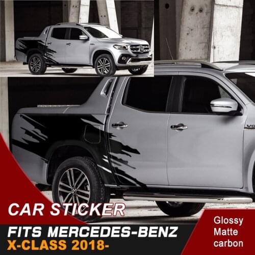 Car decals 2 pieces car body tail door muddy shadow graphic Vinyl car sticker fit for MERCEDES-BENZ X-CLASS 2018