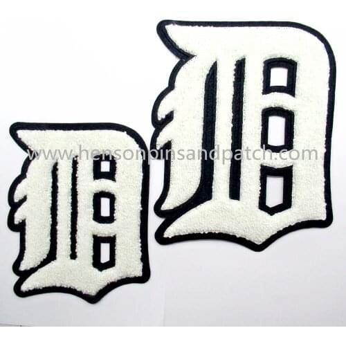 Small minimum order quantity letter D chenille tower patch