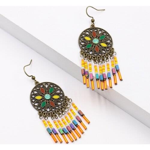 Multiple Vintage Ethnic Dangle Earrings for Women Female Anniversary Bridal Party Wedding Jewelry Ornaments Accessories
