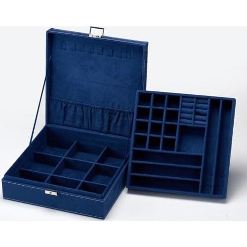 2020 New Style 2 Layers Velvet Jewelry Box Fashion Gift Jewelry Casket Classical Design