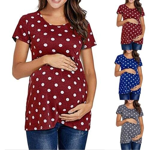 Pregnancy Clothes T Shirt Women O-neck Printing Loose Fashion Short Sleeve Maternity Clothes Summer Tops Vêtements Maternité