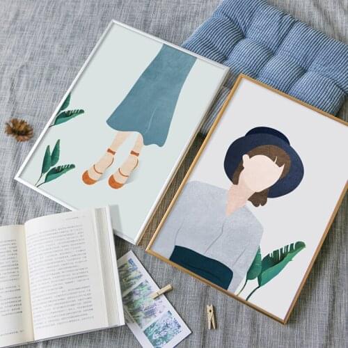 Modern poster, modern girl print canvas painting, oil painting, Nordic art mural and home decoration painting