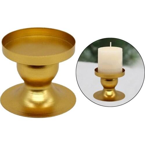 Pillar Votive Candle Holder Geometric Iron Candlestick for Church Dining Living Room Festival Christmas Wedding Birthday Decor