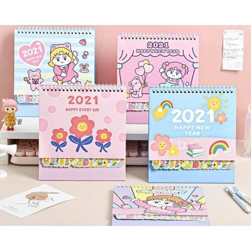 Agenda Perpetual Desktop Calendar 2020 2021 Organizer Diary Daily Planner Notebook Journals Sticker Office Supplies Stationery