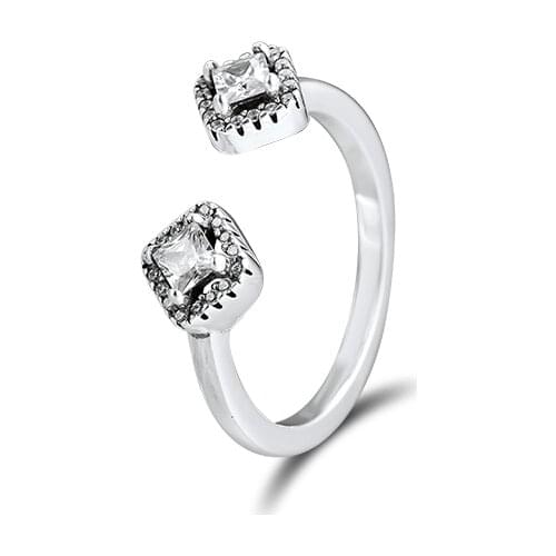 Open Ring Real 925 Sterling Silver Geometric Shapes Wedding Rings for Women Part Gift Bijoux Fine Jewelry R221