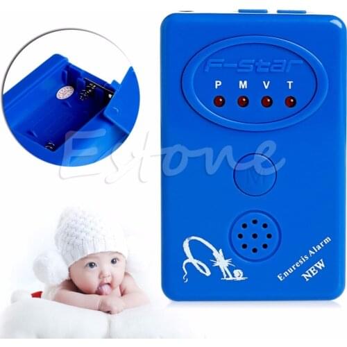 Blue Bedwetting Enuresis Adult Baby Urine Bed Wetting Alarm +Sensor With Clamp