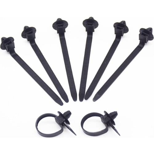 20Pcs Car Cable Fastening Ties Zip Nylon Black Car Auto Cable Strap Push Mount Wire Tie Retainer Clip Clamp Q26 92x5mm