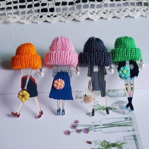 Vintage Fashion Style Brooches High Quality handmade Girl Cute Model pin Lapel badges clothing collar pin for woman