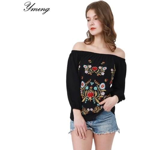 Блузки с вышивкой YMING China At AliExpress