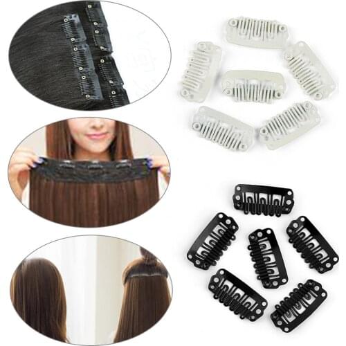 10/20pcs U Shaped Wigs Snap Clips Iron Hairpins With Silicone Back Hair Extensions Tool Women Beauty HairStyling Metal Pin