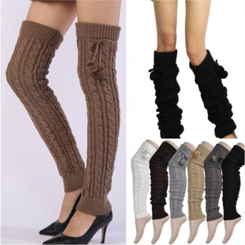 Ladies Winter Thicken socks Knitted Leg Warmers Boot Cuffs Trim Toppers Long Leg Warmers ST023