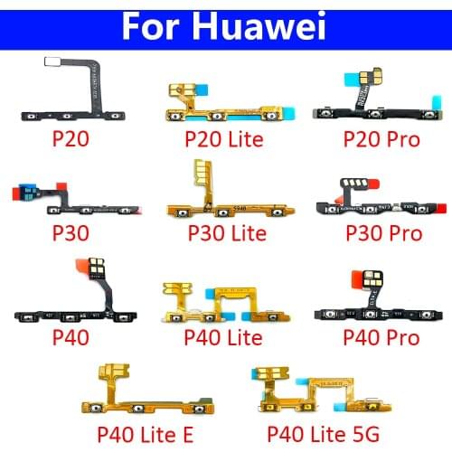 10Pcs/Lot Power on/off Volume Key Button Flex Cable Ribbon For Huawei P30 Pro Lite