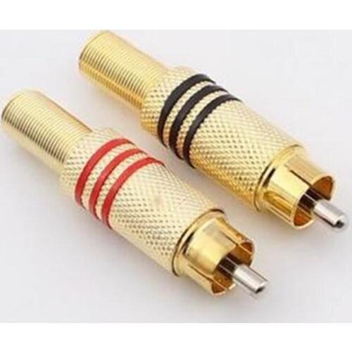 10pcs Audio AV RCA Male Plug Covertor Gold-plated Wholesale
